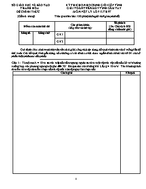 Đề thi giải toán trên máy tính cầm tay Vật lí 12 - Năm học 2015-2016 - Sở GD & ĐT Gia Lai